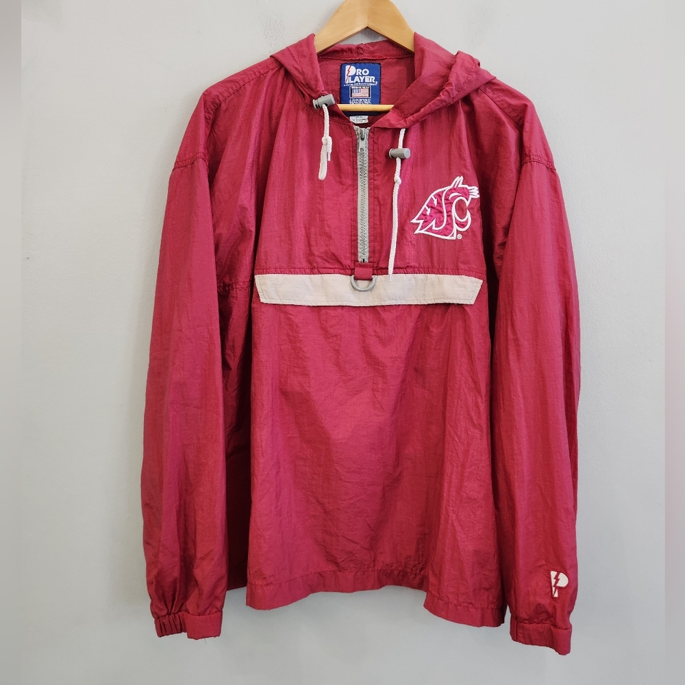 Washington State Cougars WSU Vintage Windbreaker Pro Player Hoodie Men's Large